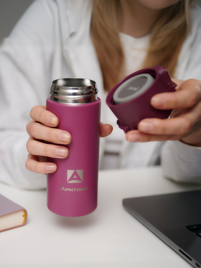 Термокружка 0.35л серии 703 «Вишня» с ситечком - 7