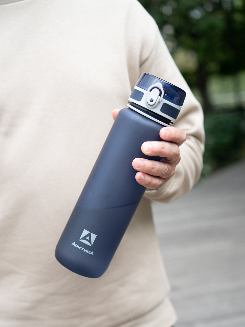 Питьевая бутылка 720 из тритана 1л, синяя матовая, с ситечком - 2