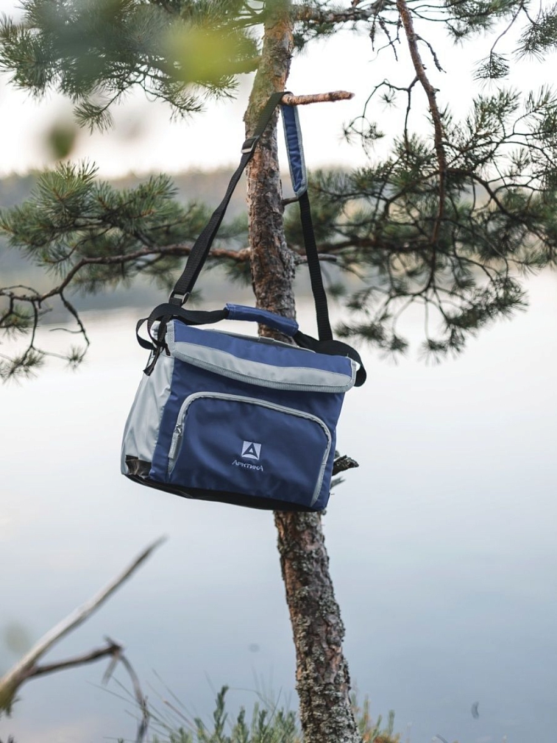 Синяя сумка-холодильник 3001 классическая с люком на 10л - 5