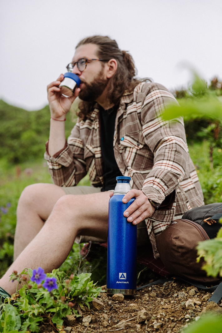 Синий термос 106 с узким горлом на 1.6л - 5 Синий термос 106 с узким горлом на 1.6л - 5