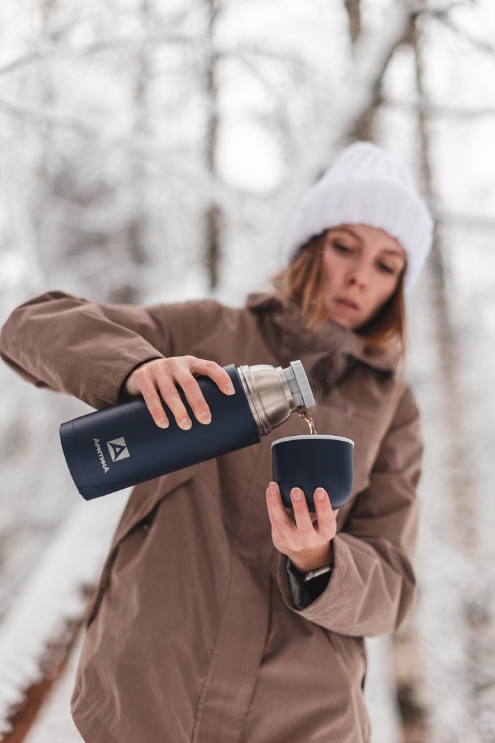 Термос серии 105 на 1л синий с узким горлом - 4