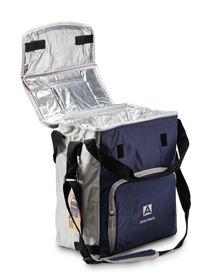 Синяя сумка-холодильник 3001 классическая с люком на 20л - 3