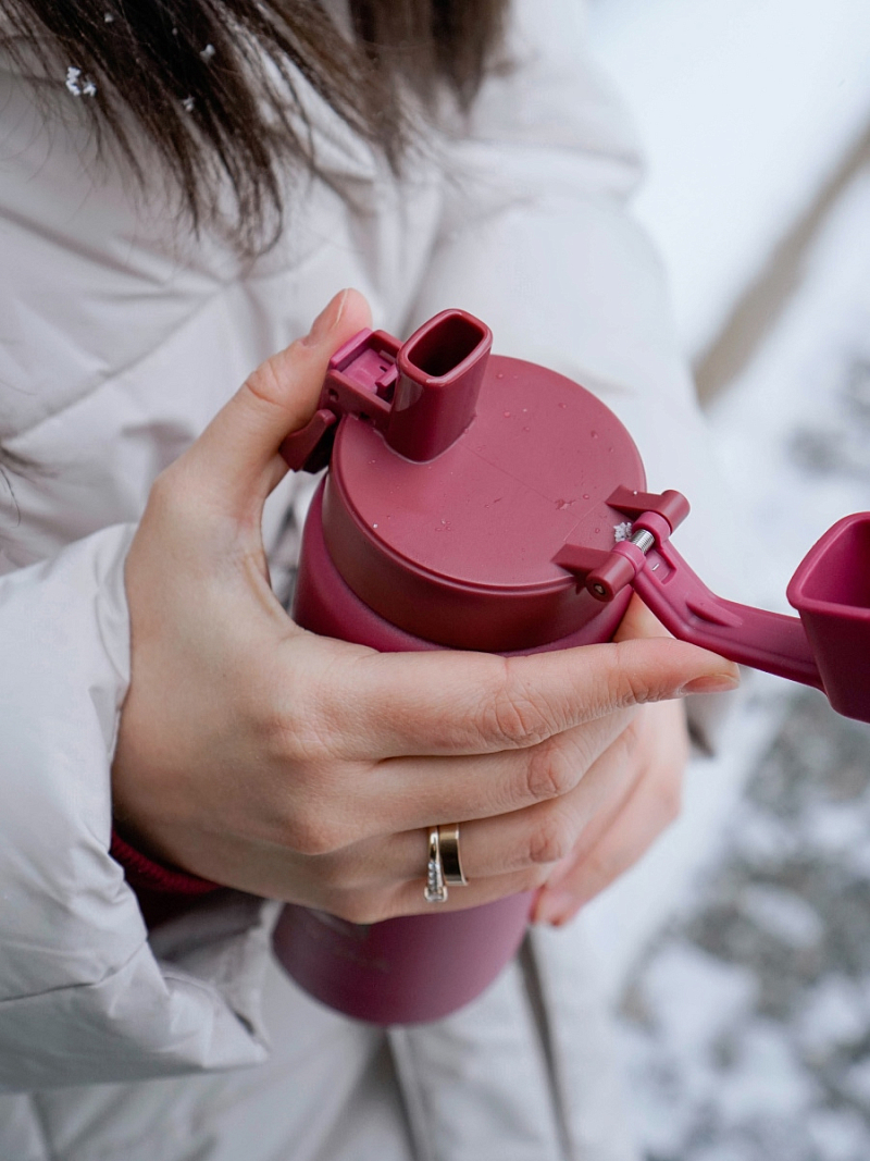 Термокружка 0.5л серии 702 «Вишня» с ситечком - 4