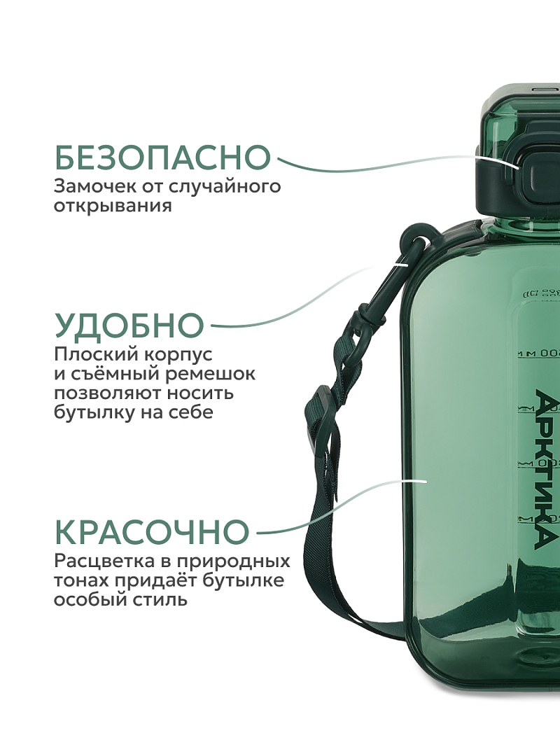 Тритановая бутылка 0.75л серии 724 «Хвоя» на ремне - 3