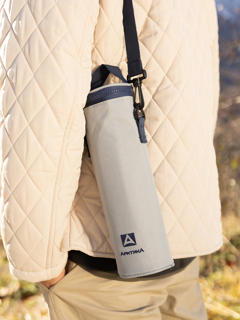 Серый термочехол для питьевого термоса на 0.75л - 2