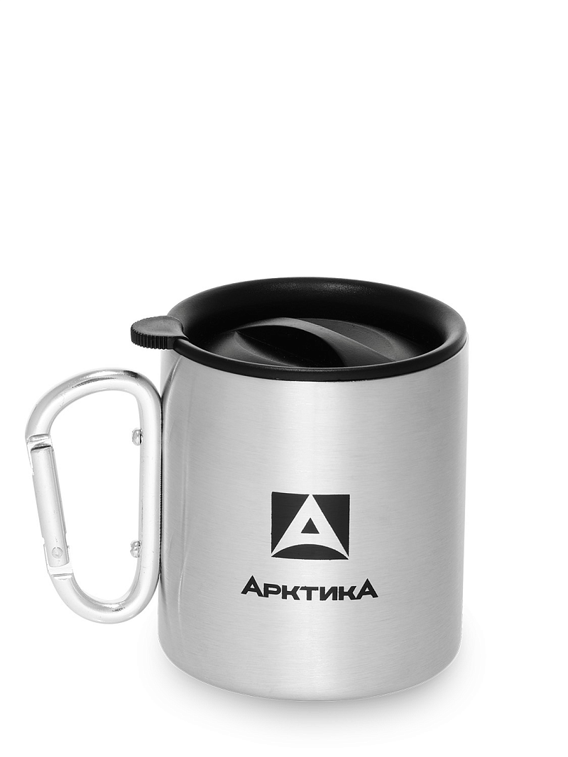 ТЕРМОКРУЖКА ПОЛИРОВАННАЯ С РУЧКОЙ-КАРАБИНОМ НА 0.4Л (УЦЕНКА) - 1