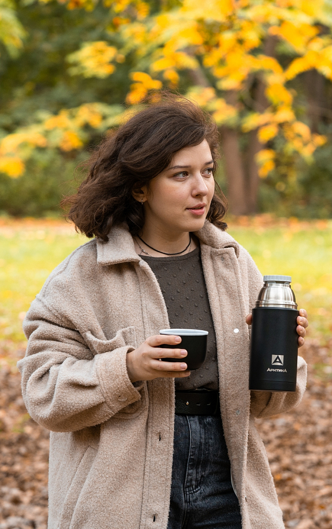 Термос серии 105 на 0.75л черный с узким горлом - 2