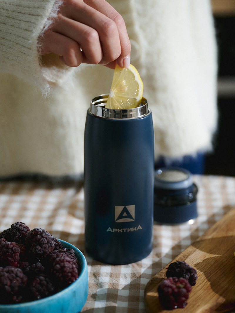 Термокружка 0.32л серии 715 «Индиго» с ситечком (уценка) - 7