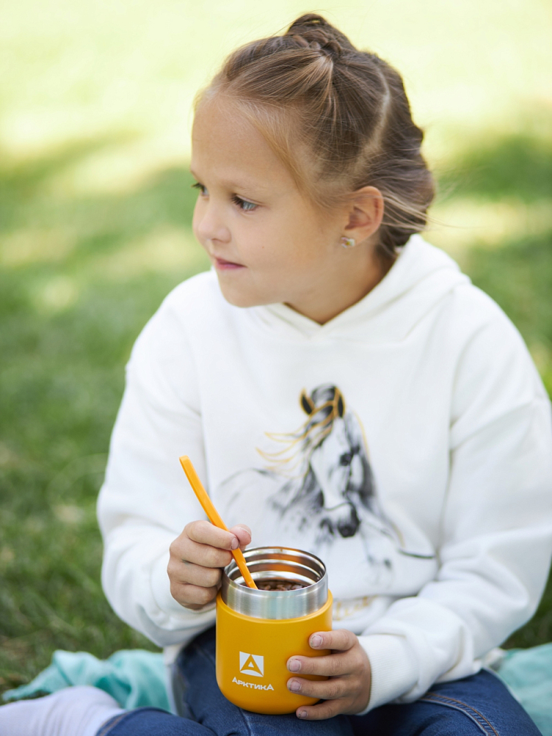 Компактный желтый термос 411 для еды на 0.28л  - 2