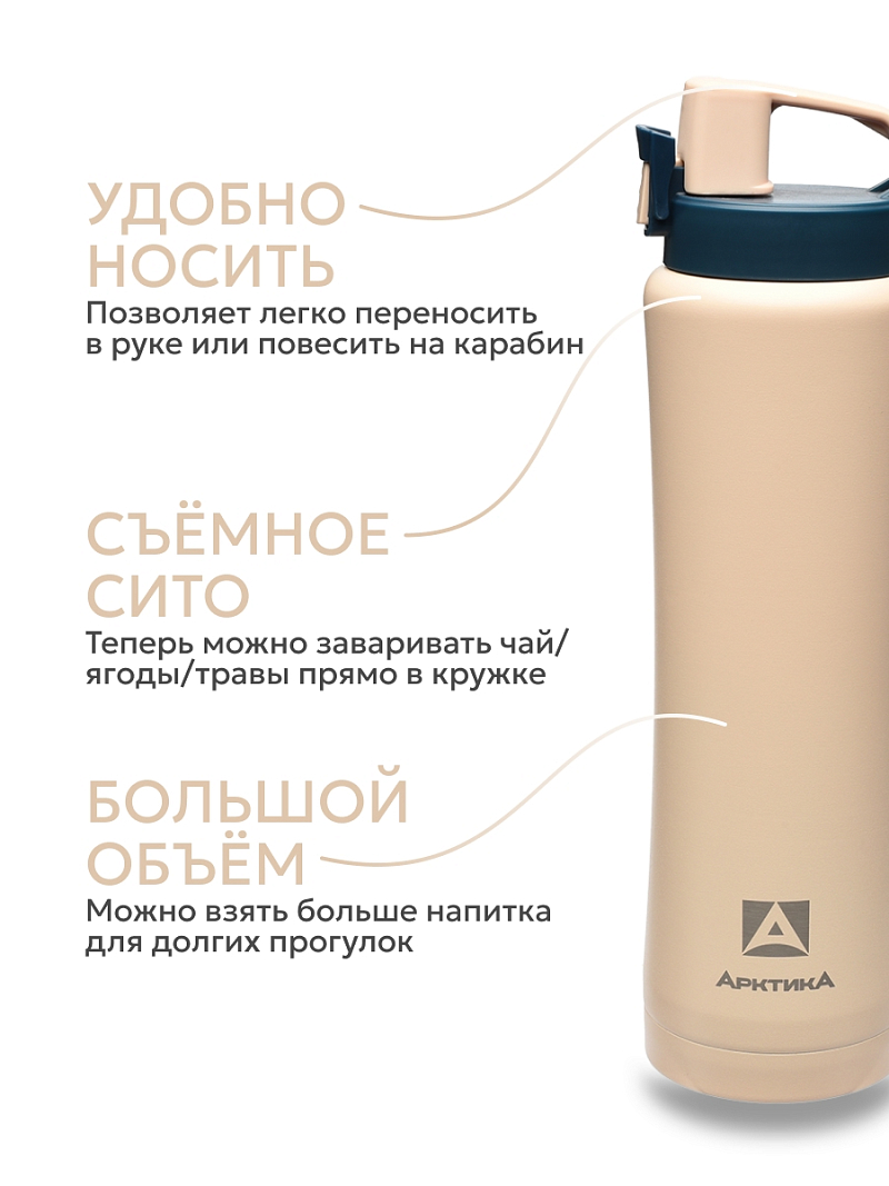 Термокружка 0.75л серии 702 «Сититерм» «Песок» с ситечком (уценка) - 4
