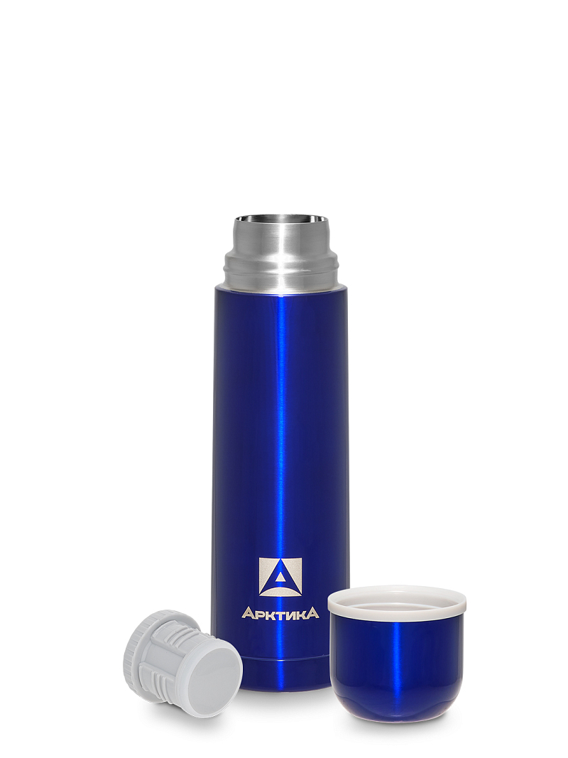 Синий классический термос 102 с узким горлом на 0.5л - 3