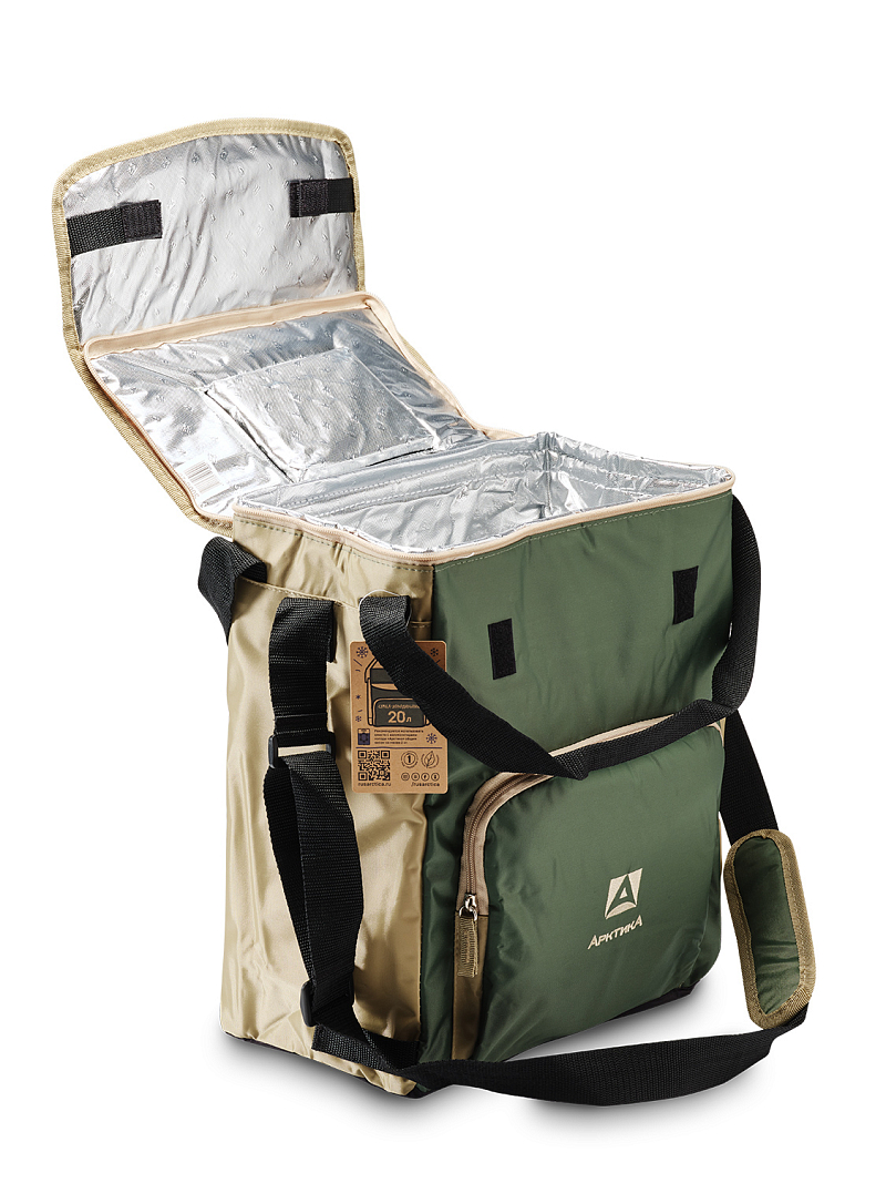 Зеленая сумка-холодильник 3001 классическая с люком на 20л - 2