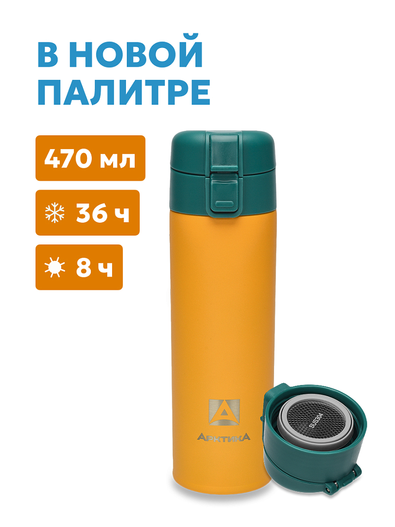 Термокружка 703 с ситечком на 0.47л (уценка) - 1