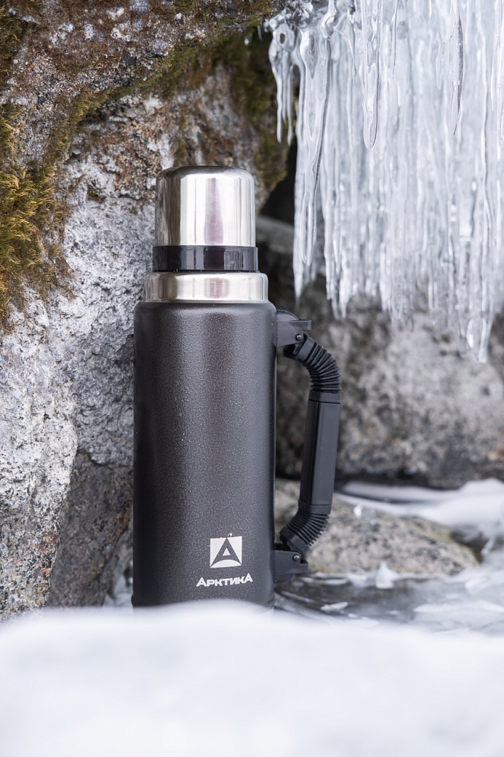 Термос серии 106P «УАЗИК» на 1.25л чёрный с ручкой - 2