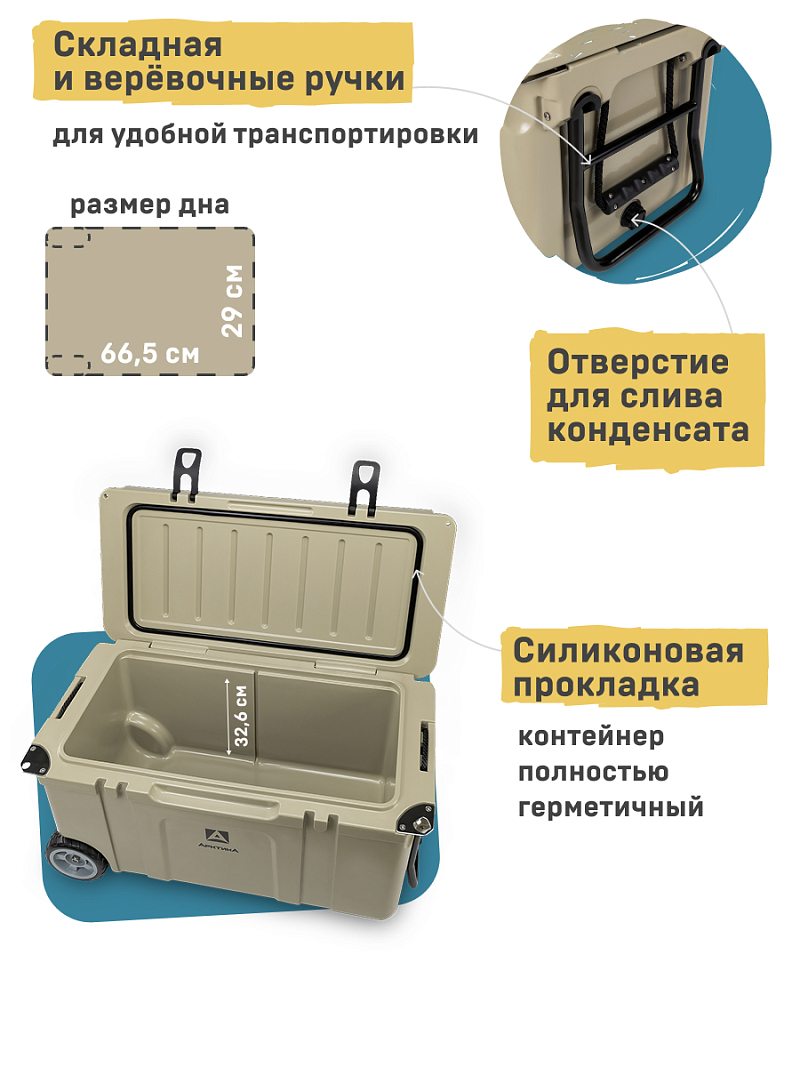 Термоконтейнер 75л серии 2600 с колесами - 4