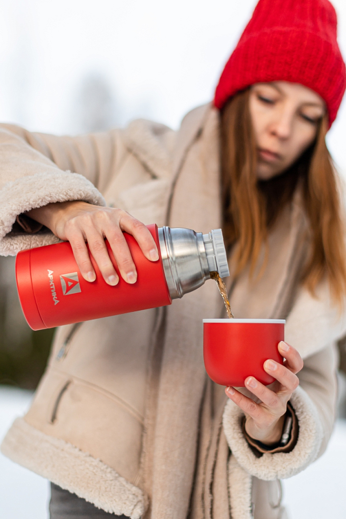  Термос серии 105 на 0.75л красный с узким горлом - 4