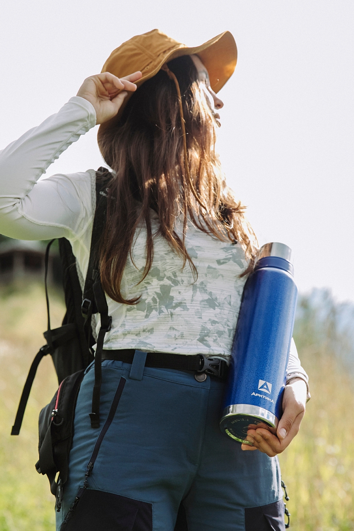 Синий термос 106 с узким горлом на 1.6л - 2 Синий термос 106 с узким горлом на 1.6л - 2