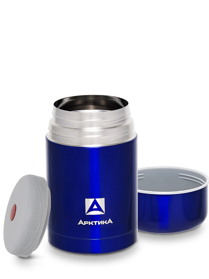 синий термос 302 с широким горлом на 0.75л - 3