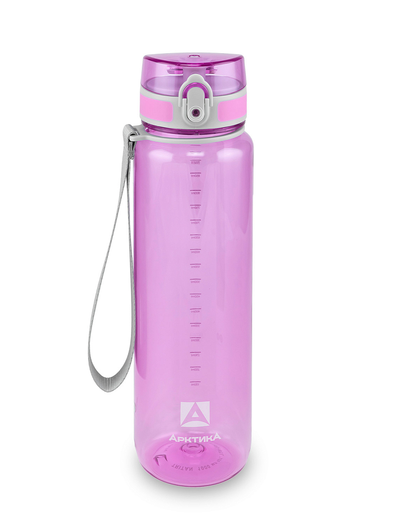 Питьевая бутылка 720 из тритана 1л, лавандовая глянцевая, с ситечком - 1