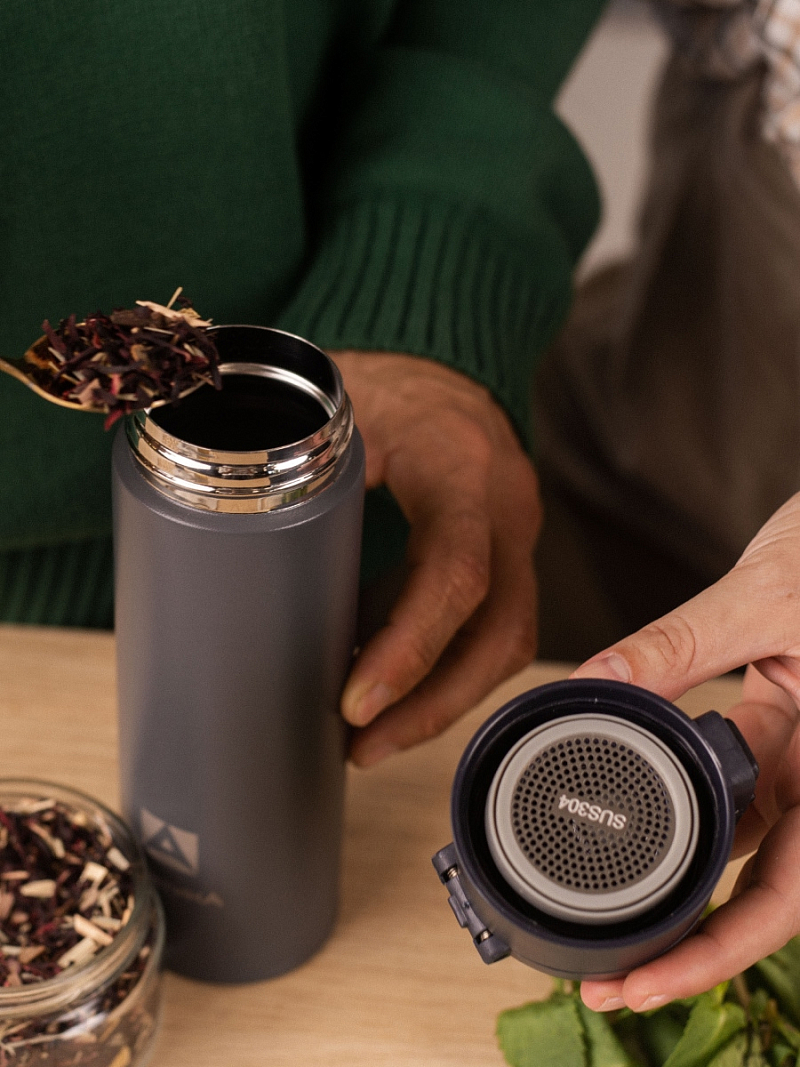 Термокружка 0.47л серии 703 «Графит» с ситечком (уценка) - 7