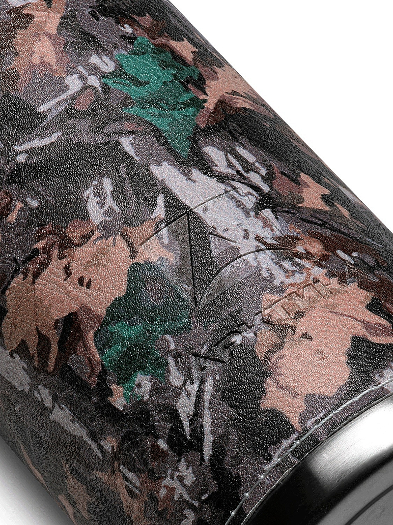 Термос 108 с оплеткой из экокожи цвета хаки на 1л - 5