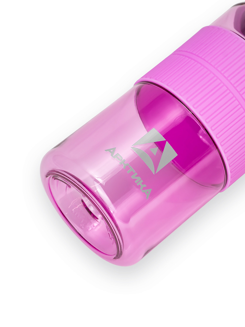 Лавандовая тритановая бутылка 722 с манжетом и питьевой трубочкой на 0.55л - 3