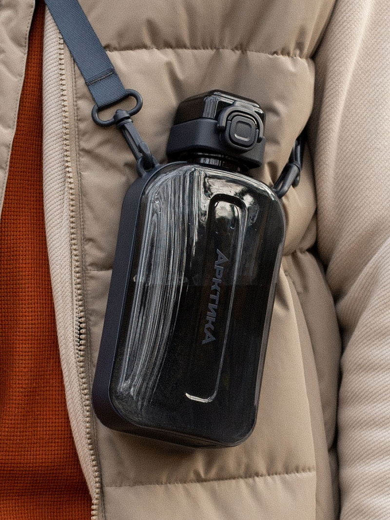 Тритановая бутылка 0.75л серии 724 «Графит» на ремне (уценка) - 2