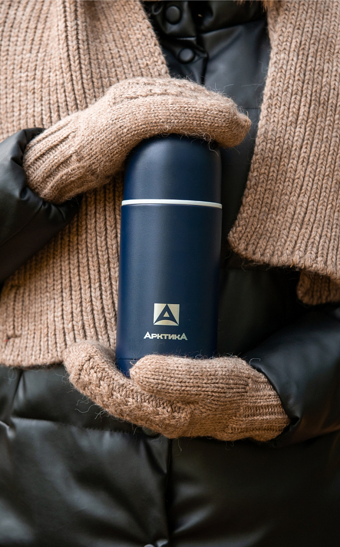 Термос серии 105 на 0.75л синий с узким горлом - 4