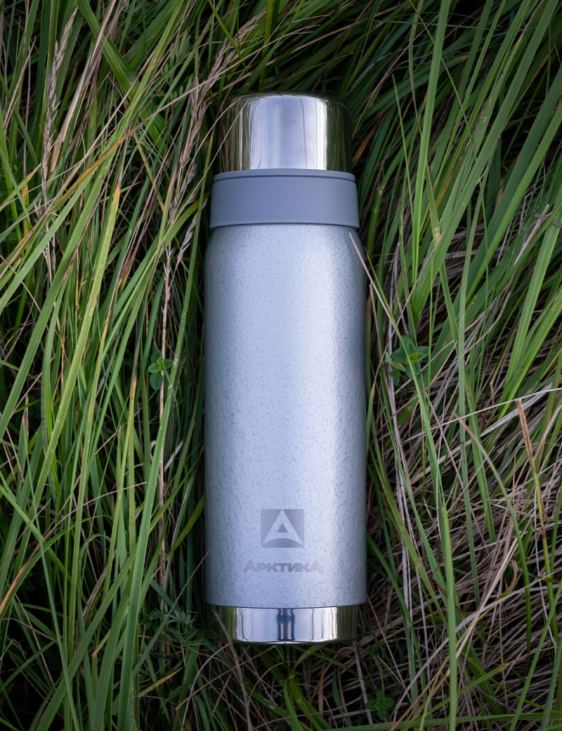 Серебряный термос 106 с узким горлом на 0.75л - 2 Серебряный термос 106 с узким горлом на 0.75л - 2