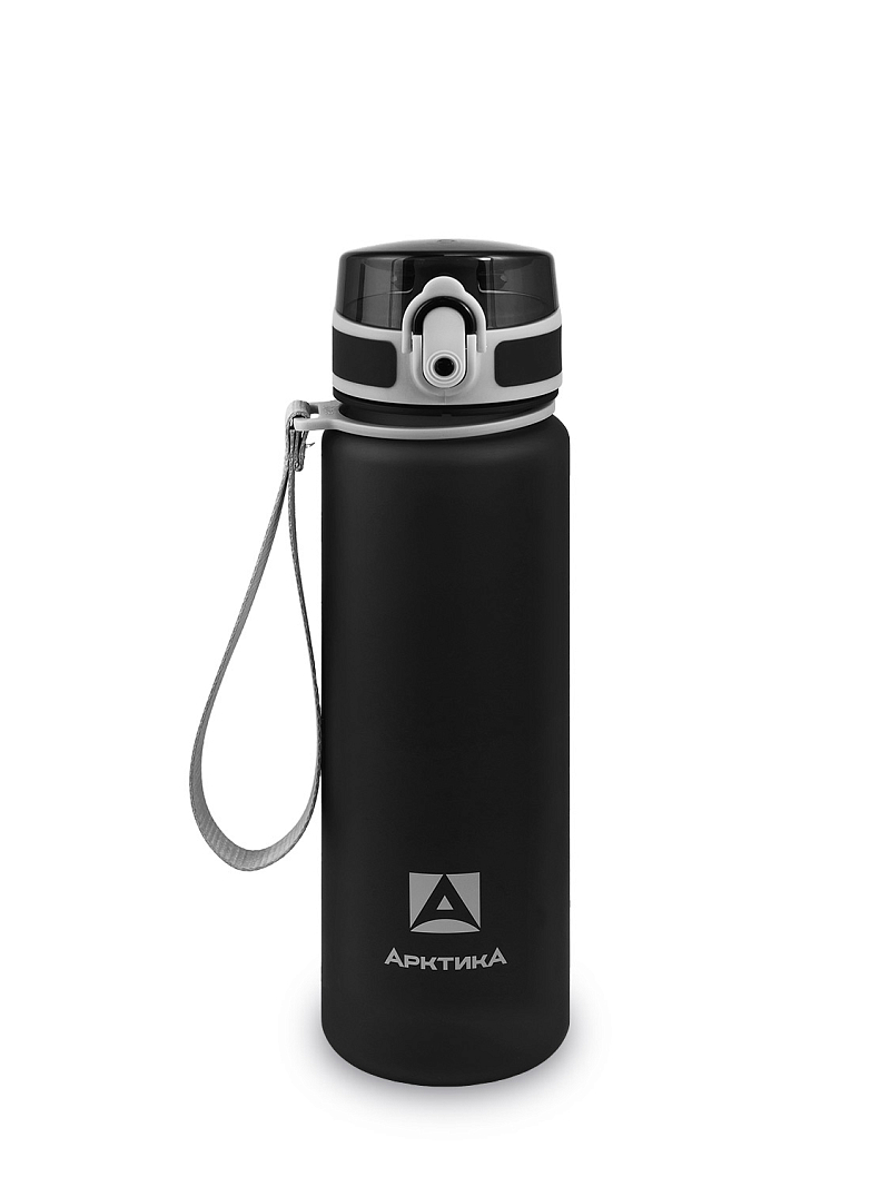 Питьевая бутылка 720 из тритана 0.5л, черная матовая, с ситечком - 1