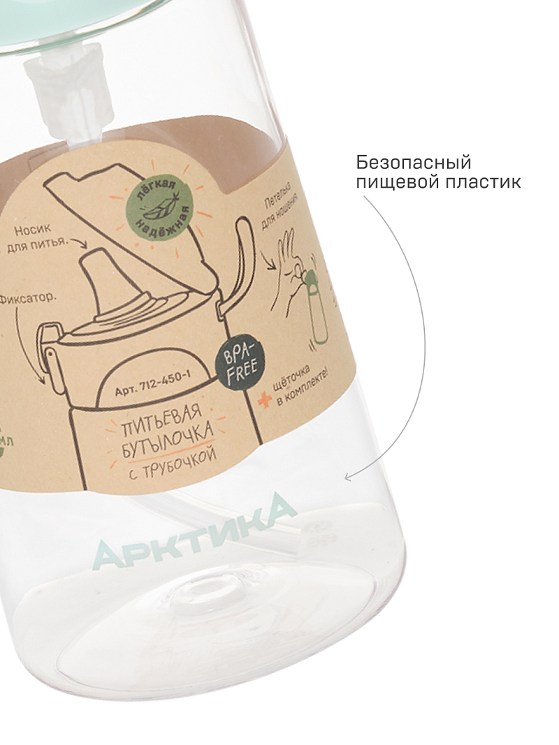 Детская бутылочка мятного цвета на 0.45л - 6 Детская бутылочка мятного цвета на 0.45л - 6