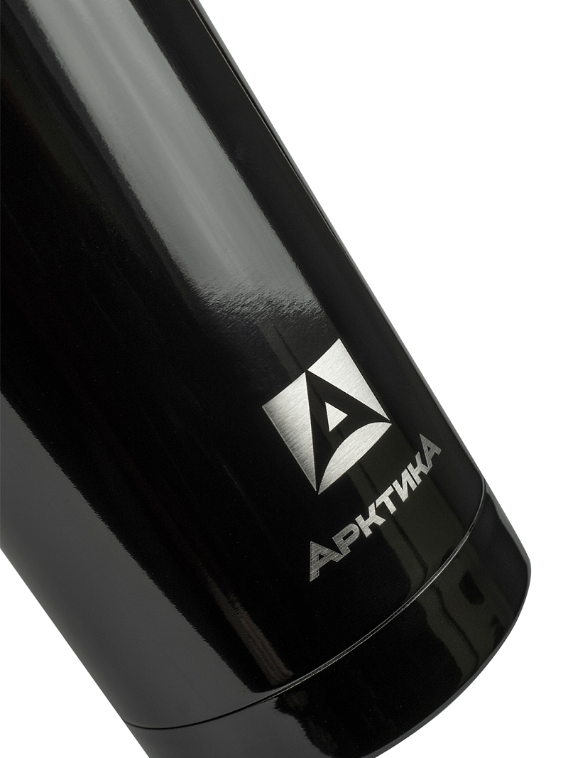 Черный глянцевый классический термос 102 с узким горлом на 0.75л - 5