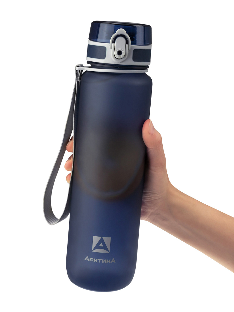 Питьевая бутылка 720 из тритана 1л, синяя матовая, с ситечком - 7