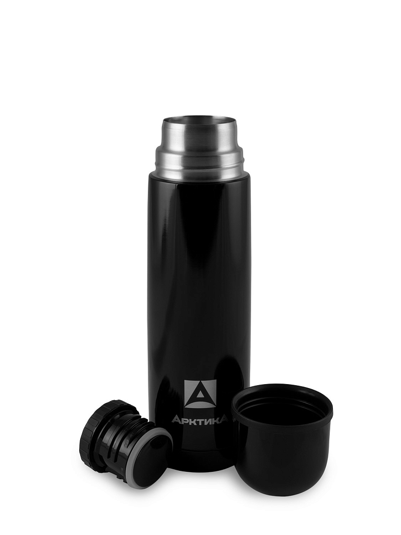 Черный глянцевый классический термос с узким горлом на 0.5л - 3 Черный глянцевый классический термос с узким горлом на 0.5л - 3
