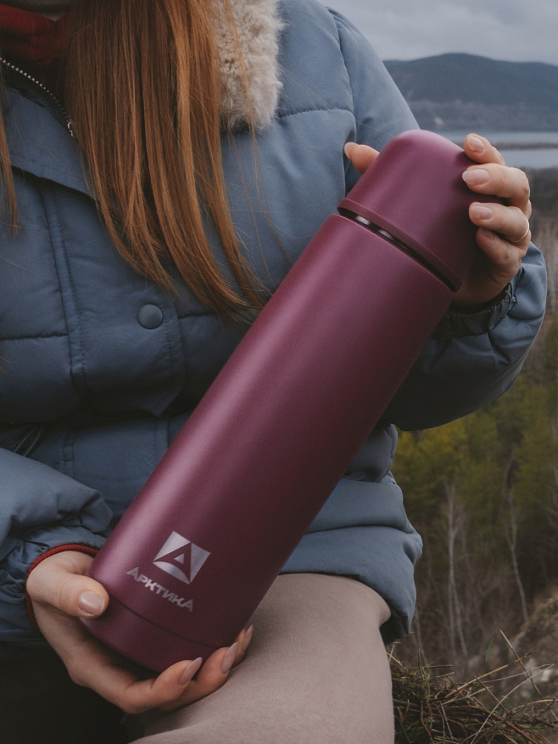 Термос серии 101 на 1л текстурный с узким горлом - 4