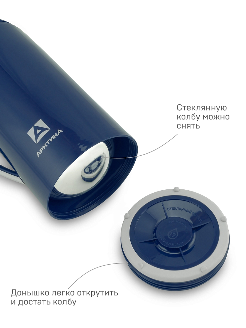 Стеклянный термос серии 1010 на 1.7л синий - 7