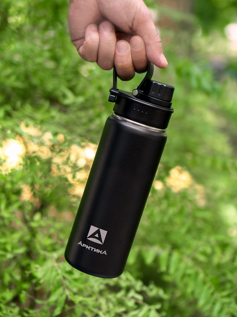 Термокружка серии 708 на 0.53л чёрная со спортивной крышкой - 2