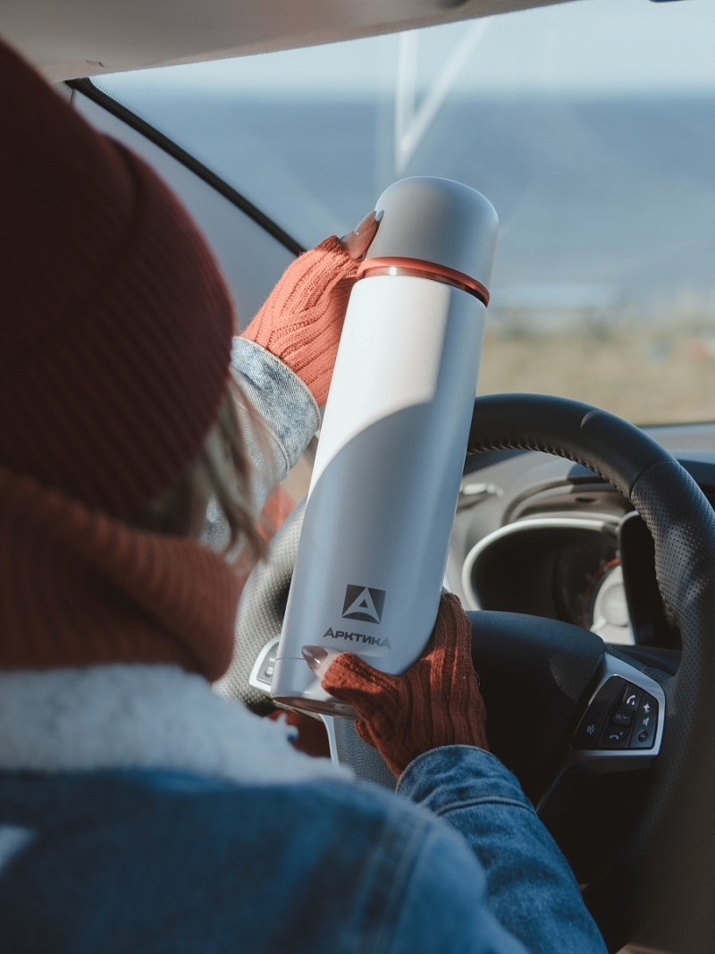 Термос серии 101 на 1л текстурный с узким горлом - 6