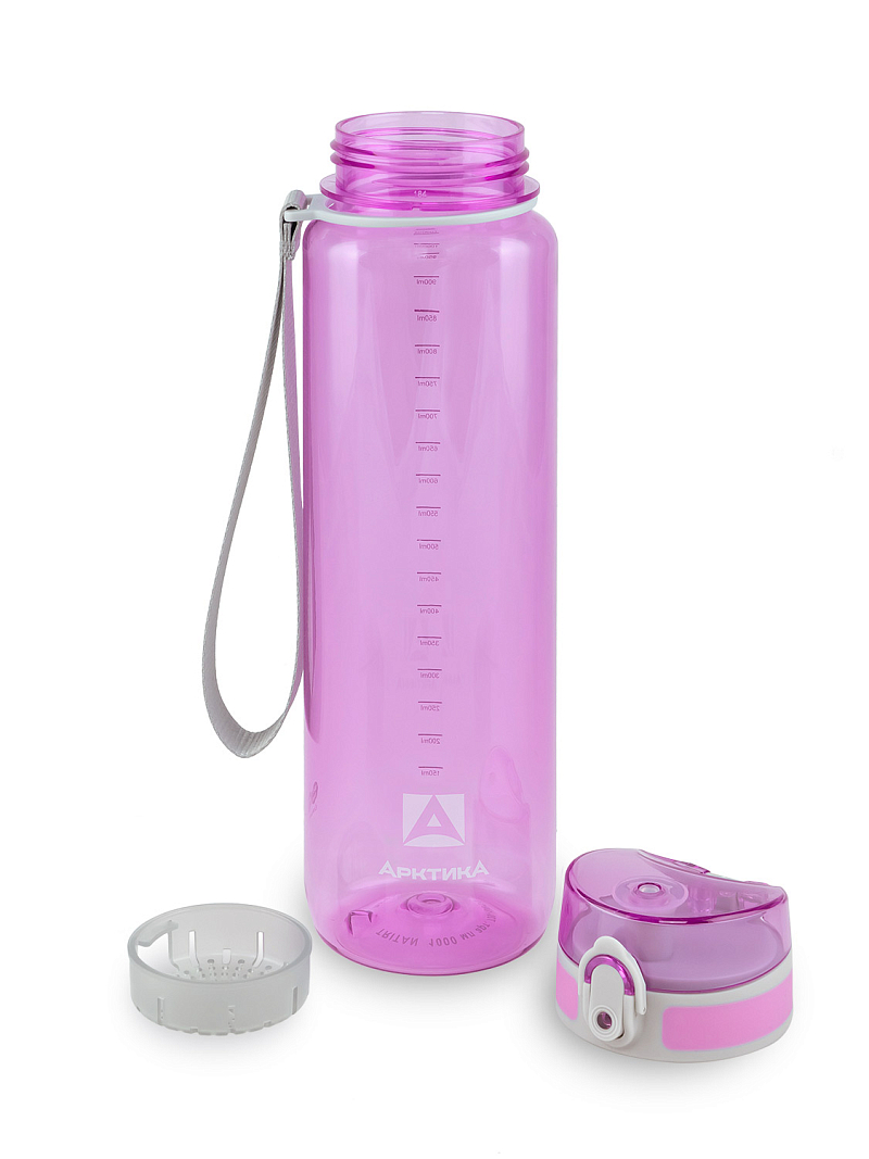 Питьевая бутылка 720 из тритана 1л, лавандовая глянцевая, с ситечком - 5