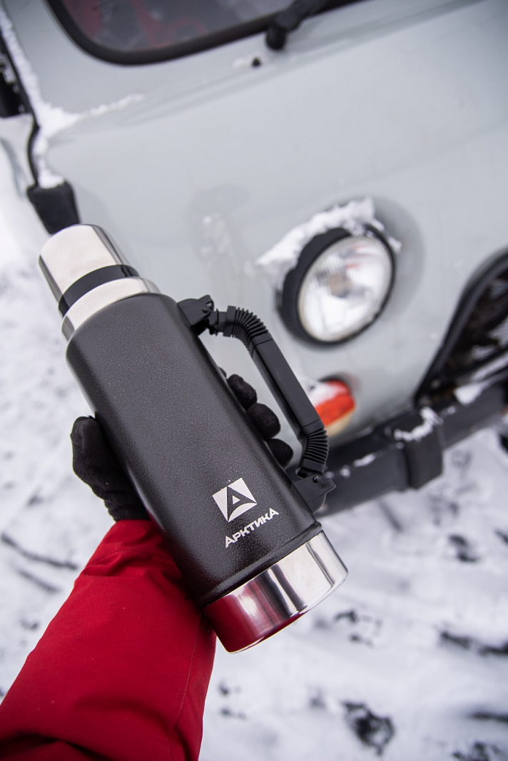 Термос серии 106P «УАЗИК» на 1.25л чёрный с ручкой - 8