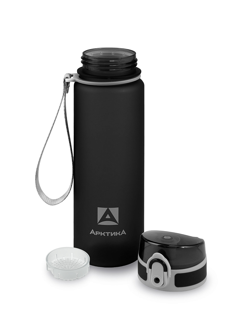 Питьевая бутылка 720 из тритана 0.5л, черная матовая, с ситечком - 11