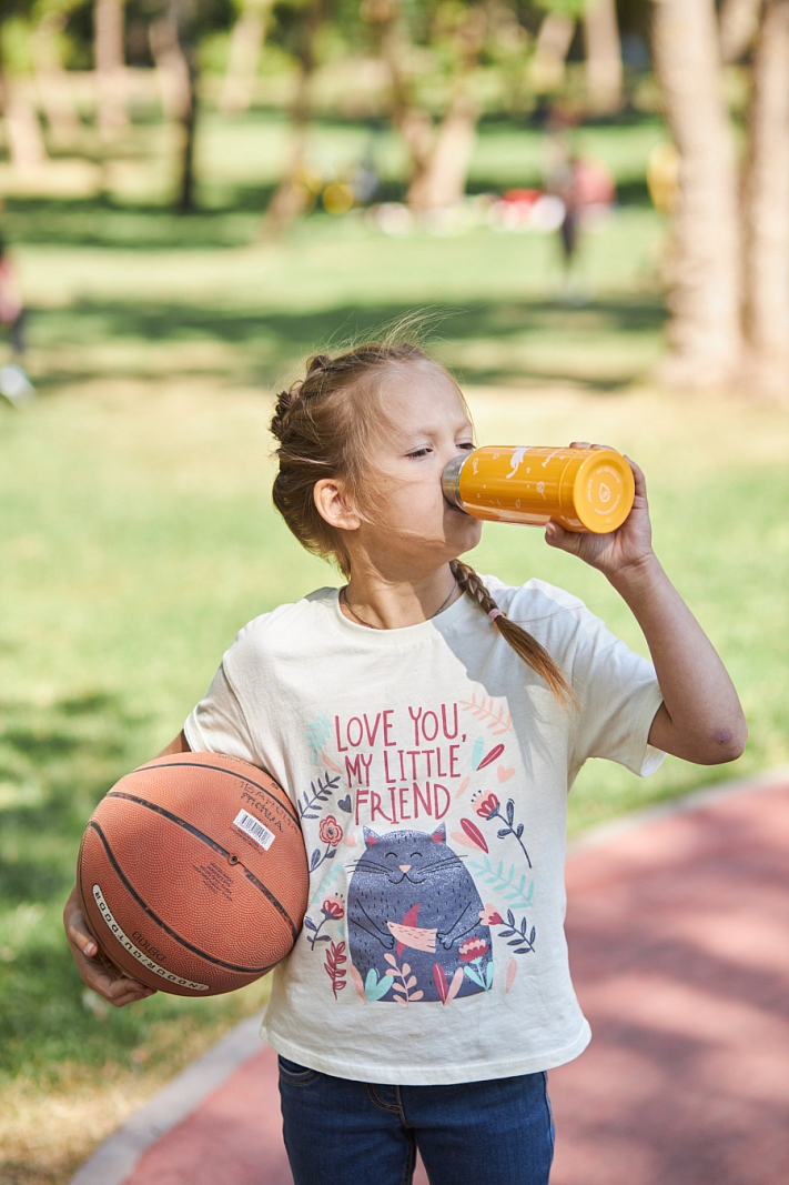 Желтый термос 102 с узким горлом на 0.35л - 6