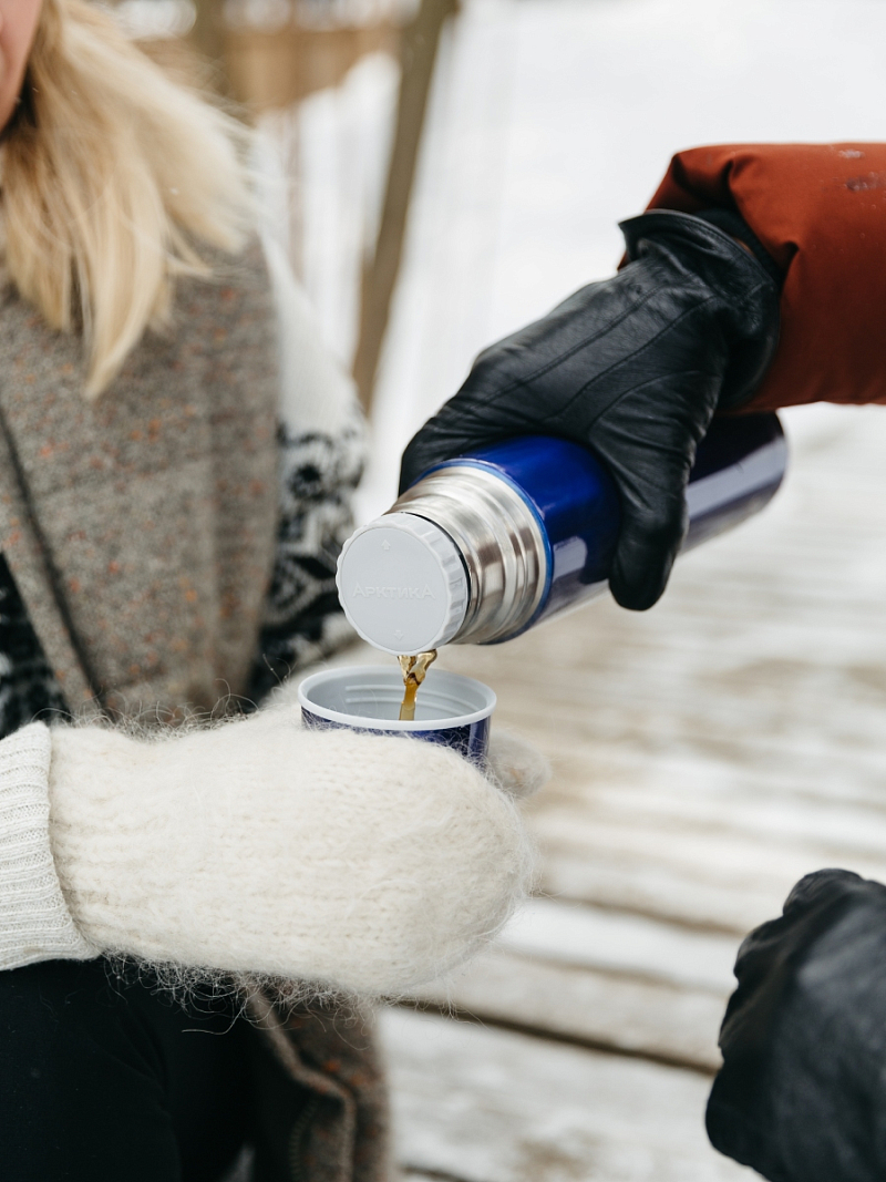  Термос серии 102 на 0.75л синий с узким горлом - 4