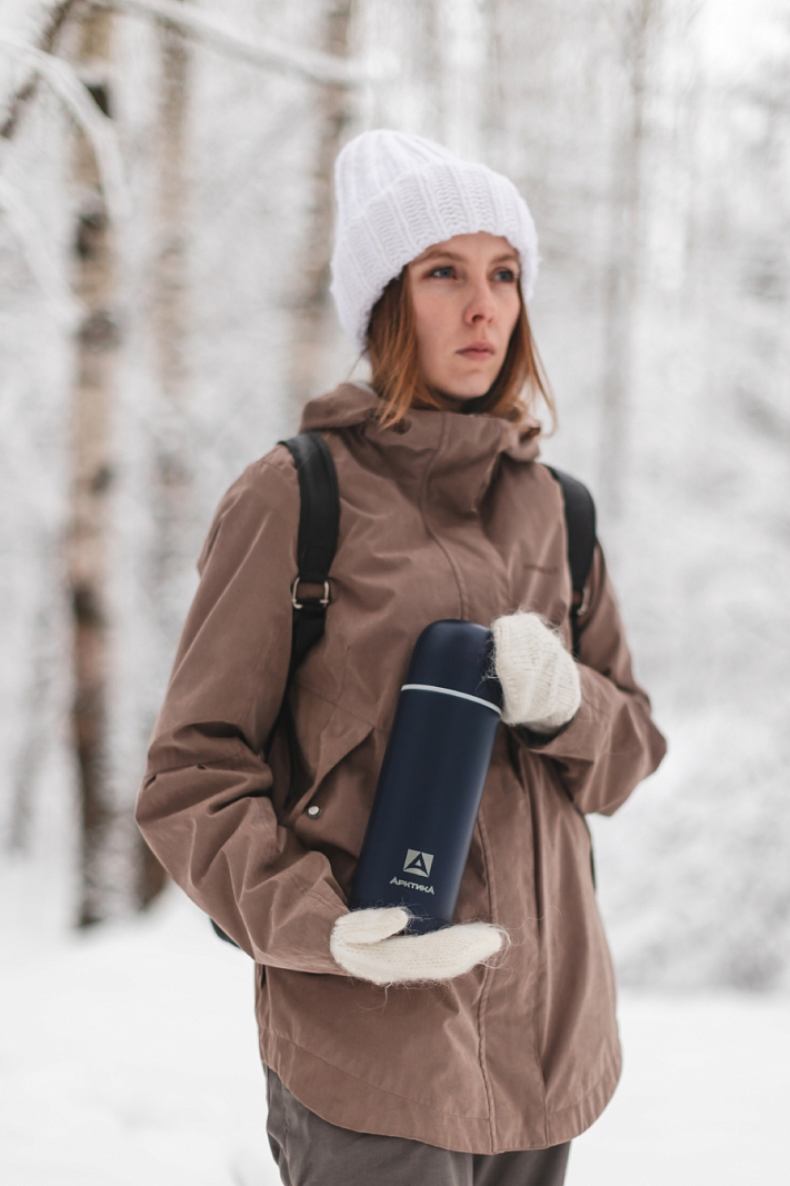 Термос серии 105 на 1л синий с узким горлом - 2