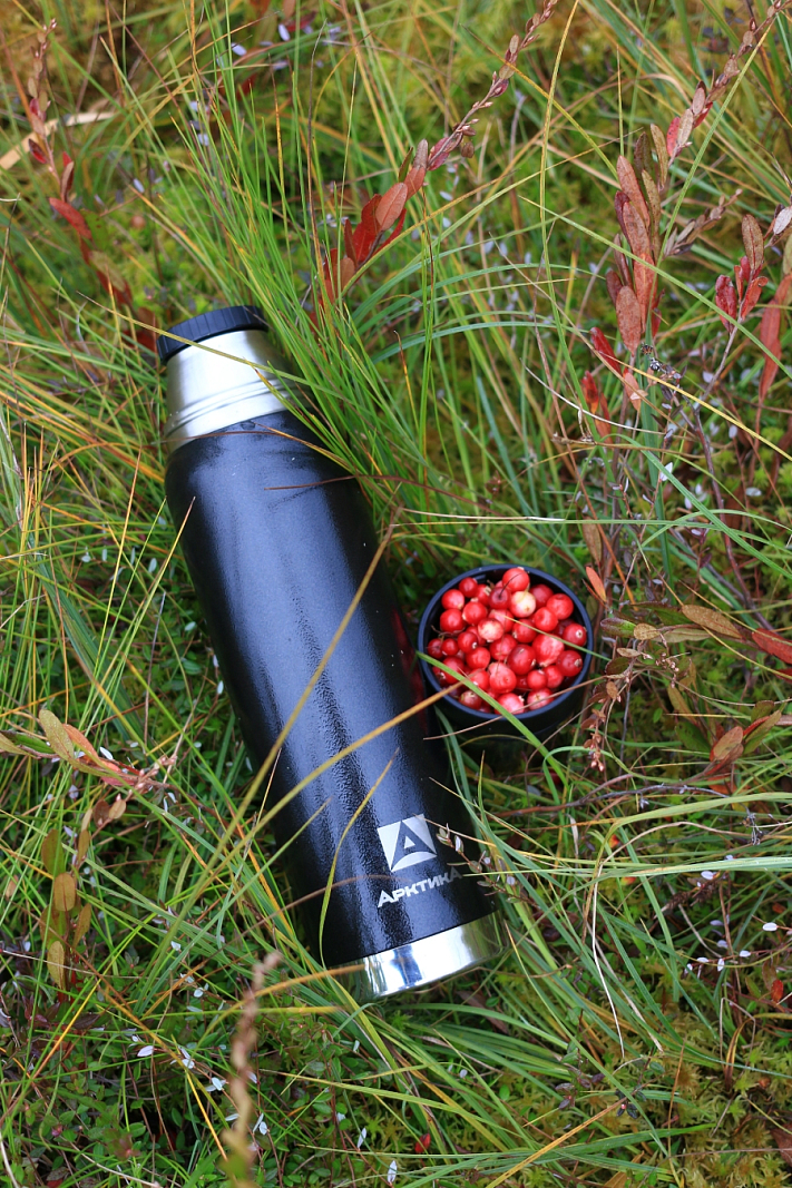 Черный термос 106 с узким горлом на 0.9л - 2