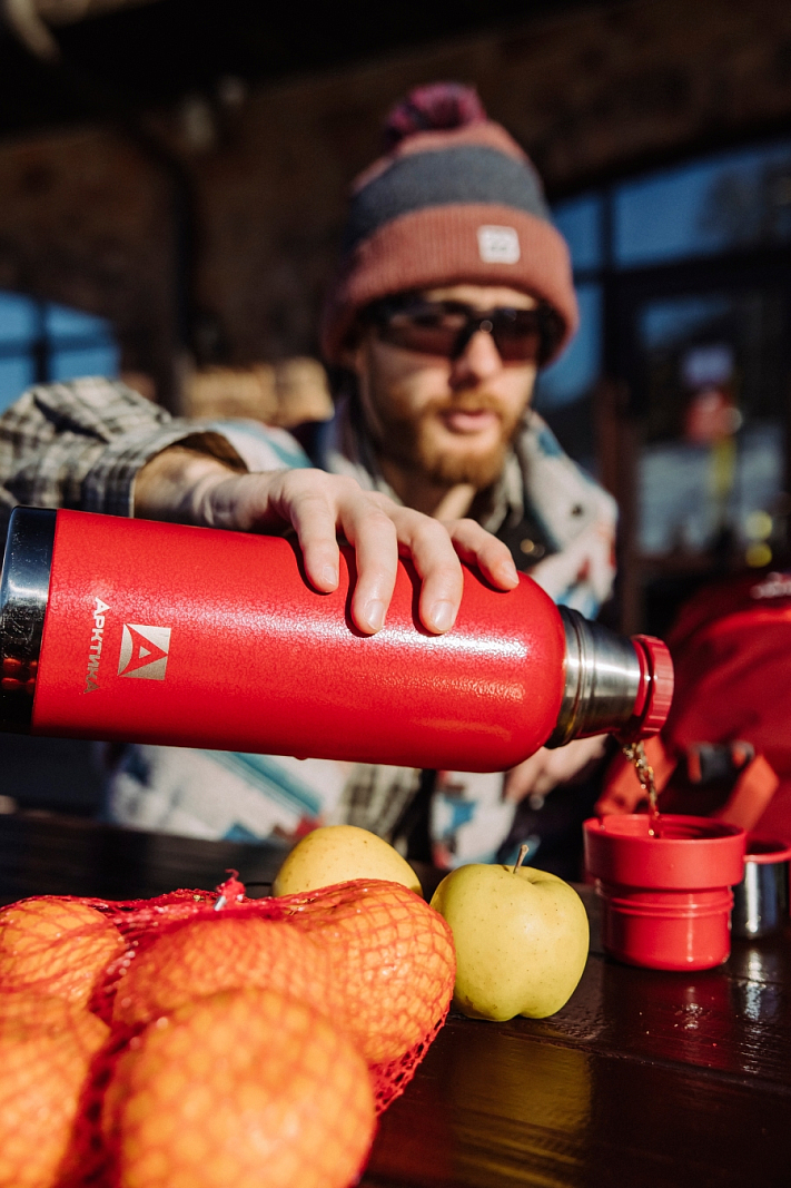 Красный термос 106 с узким горлом на 1.2л - 4 Красный термос 106 с узким горлом на 1.2л - 4