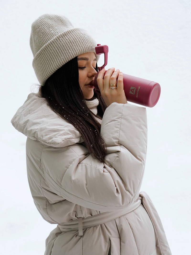 Термокружка 0.5л серии 702 «Вишня» с ситечком - 2