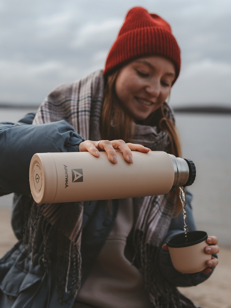 Термос серии 101 на 1л текстурный с узким горлом - 6