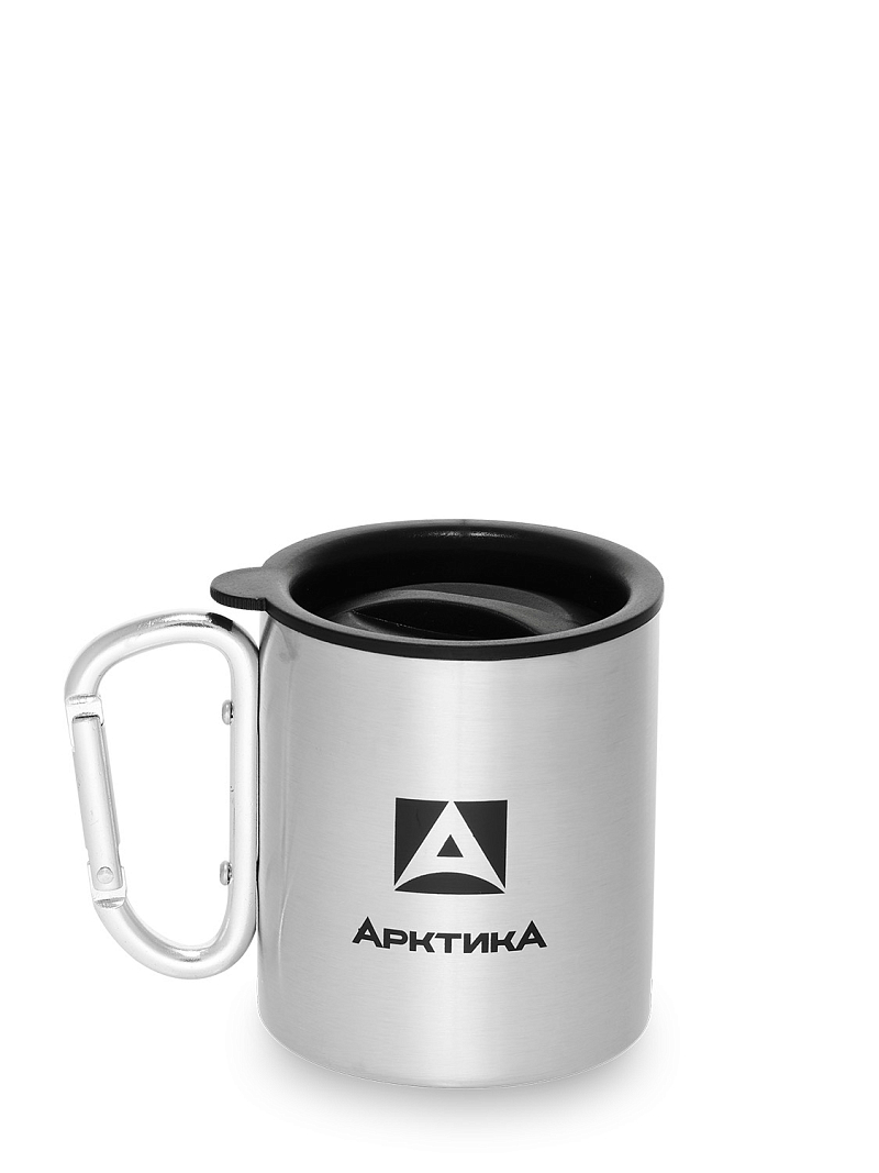 Термокружка серии 801 на 0.3л стальная с ручкой-карабином - 1