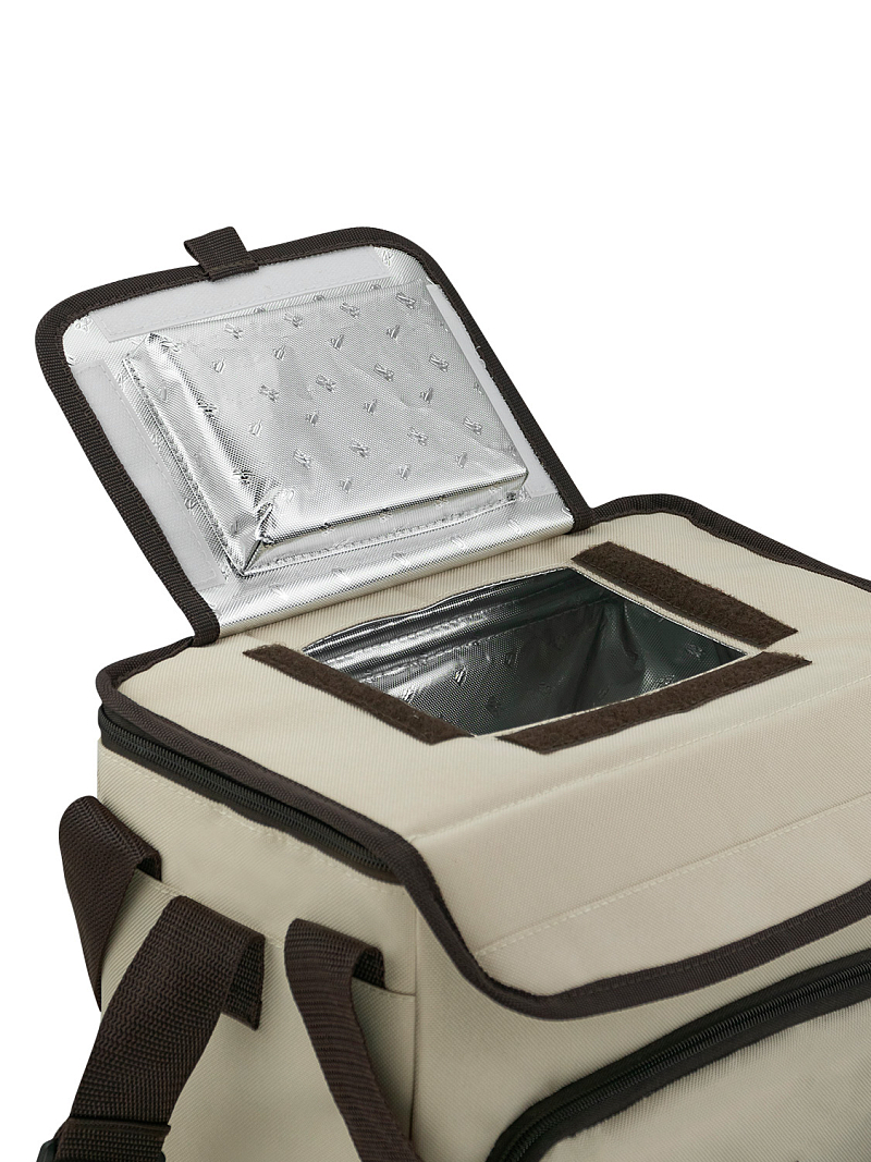 Бежевая сумка-холодильник 3000 классическая с люком на 10л - 3